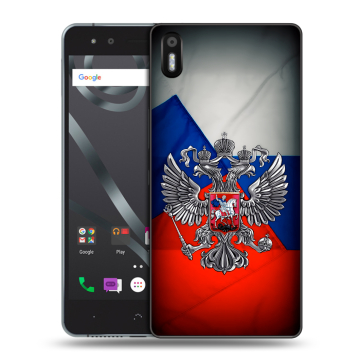 Силиконовый чехол на BQ Aquaris X5 с принтом Флаг России