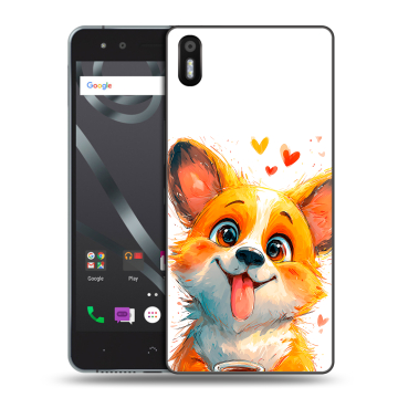 Силиконовый чехол на BQ Aquaris X5 с принтом корги