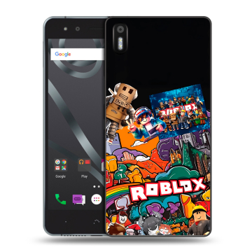 Силиконовый чехол на BQ Aquaris X5 с принтом Roblox Роблокс