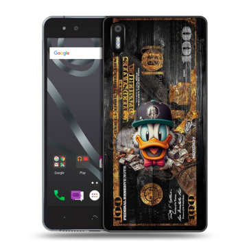 Силиконовый чехол на BQ Aquaris X5 с принтом Дональд Дак Доллар