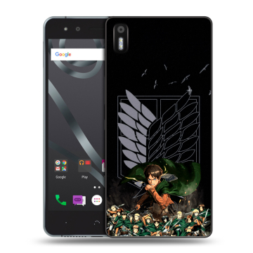 Силиконовый чехол на BQ Aquaris X5 с принтом Атака титанов
