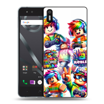 Силиконовый чехол на BQ Aquaris X5 с принтом Roblox Роблокс