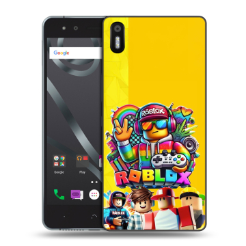 Силиконовый чехол на BQ Aquaris X5 с принтом Roblox Роблокс