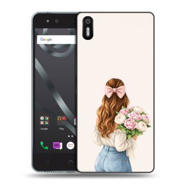 Силиконовый чехол на BQ Aquaris X5 с принтом женский