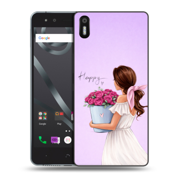 Силиконовый чехол на BQ Aquaris X5 с принтом женский