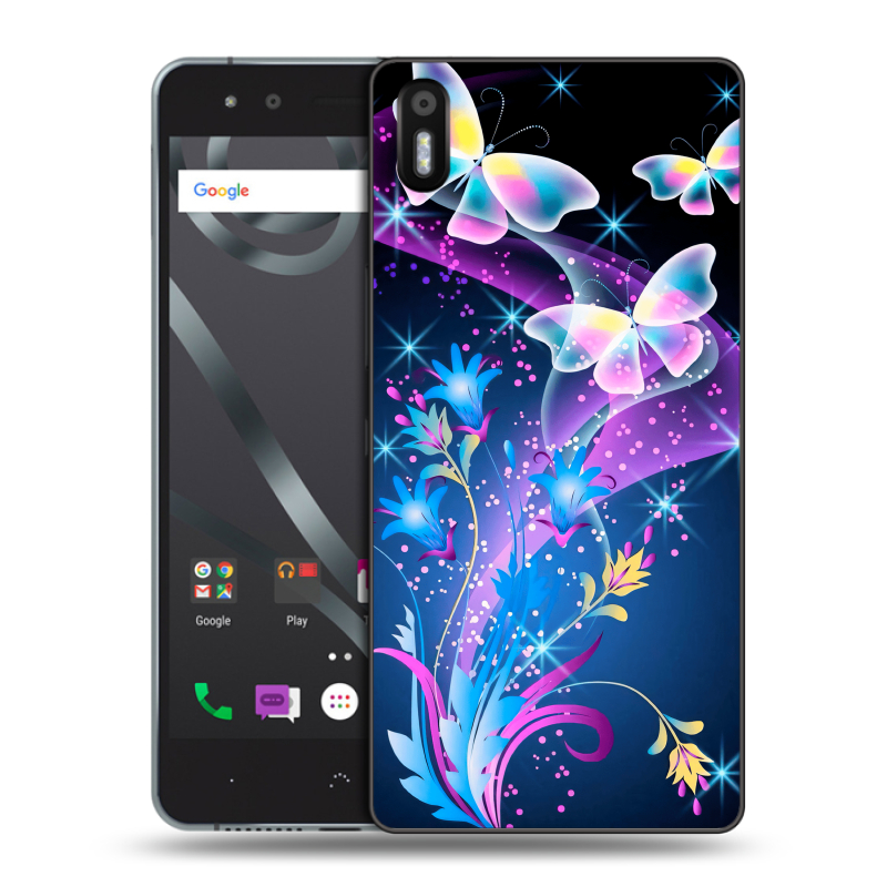 Пластиковый чехол на BQ Aquaris X5 с принтом Бабочки Пластиковый чехол на BQ Aquaris X5 с принтом Бабочки