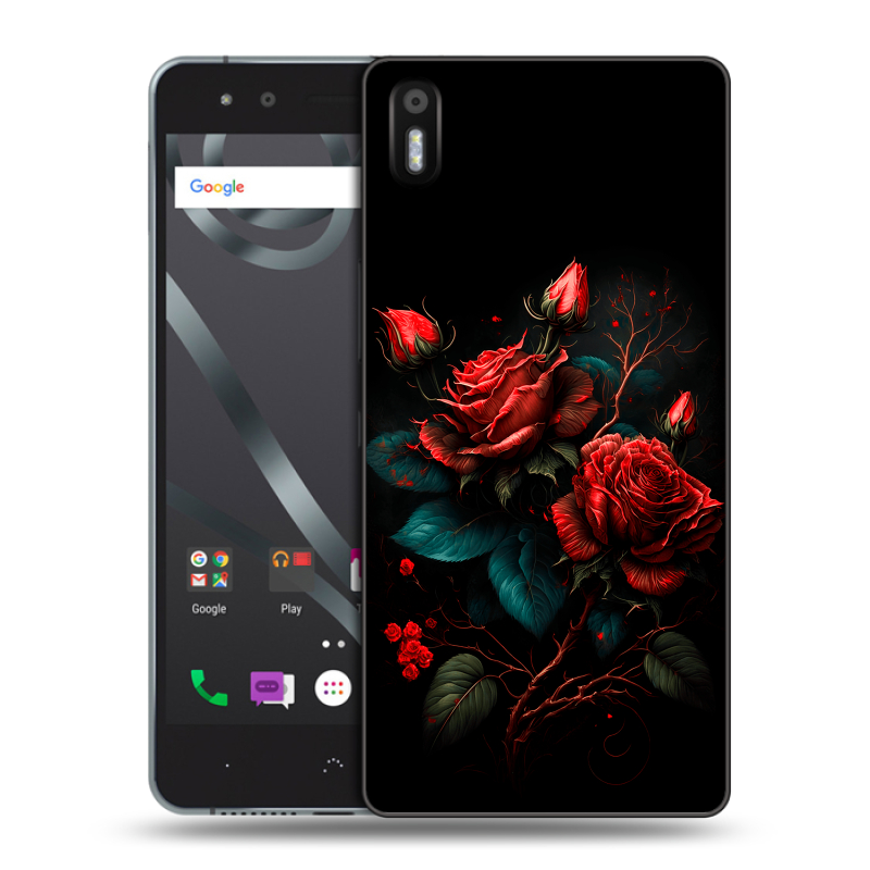 Силиконовый чехол на BQ Aquaris X5 с принтом Розы красные Силиконовый чехол на BQ Aquaris X5 с принтом Розы красные