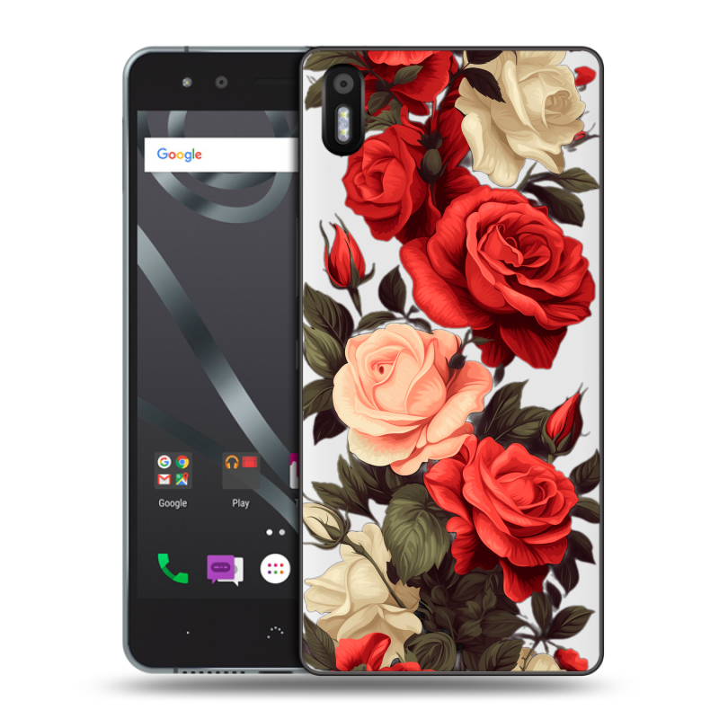 Пластиковый чехол на BQ Aquaris X5 с принтом Розы Пластиковый чехол на BQ Aquaris X5 с принтом Розы