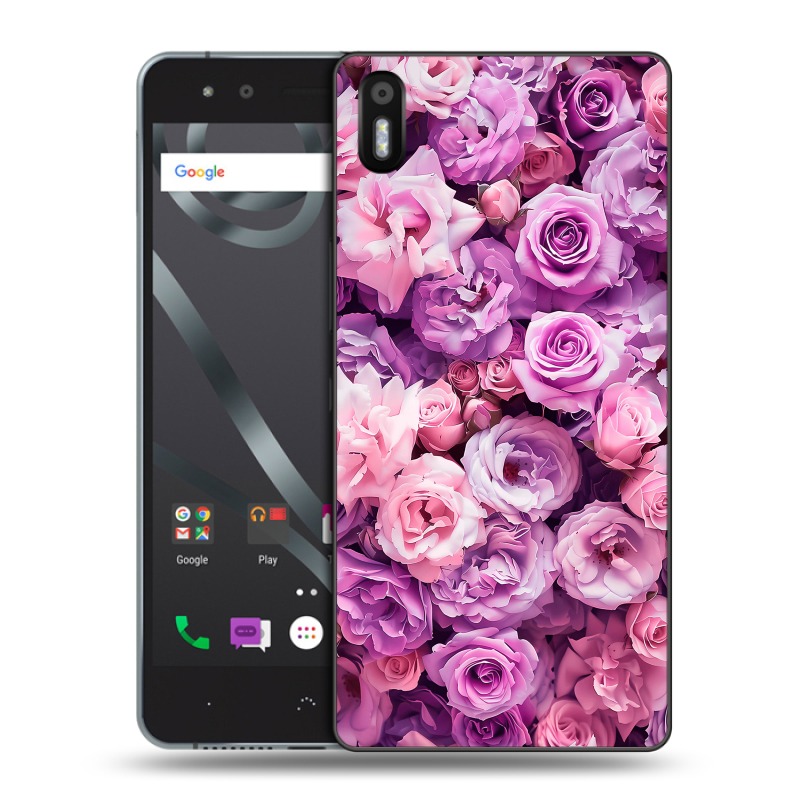 Пластиковый чехол на BQ Aquaris X5 с принтом лавандовые розы Пластиковый чехол на BQ Aquaris X5 с принтом лавандовые розы