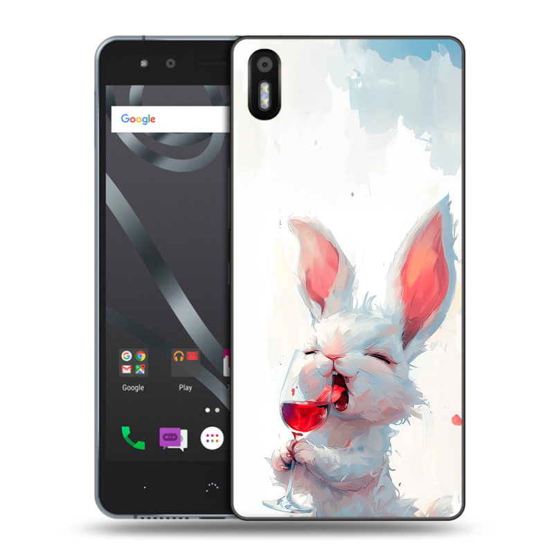 Силиконовый чехол на BQ Aquaris X5 с принтом кролик зайчик Силиконовый чехол на BQ Aquaris X5 с принтом кролик зайчик