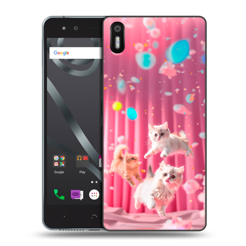 Силиконовый чехол на BQ Aquaris X5 с принтом милые котики Силиконовый чехол на BQ Aquaris X5 с принтом милые котики