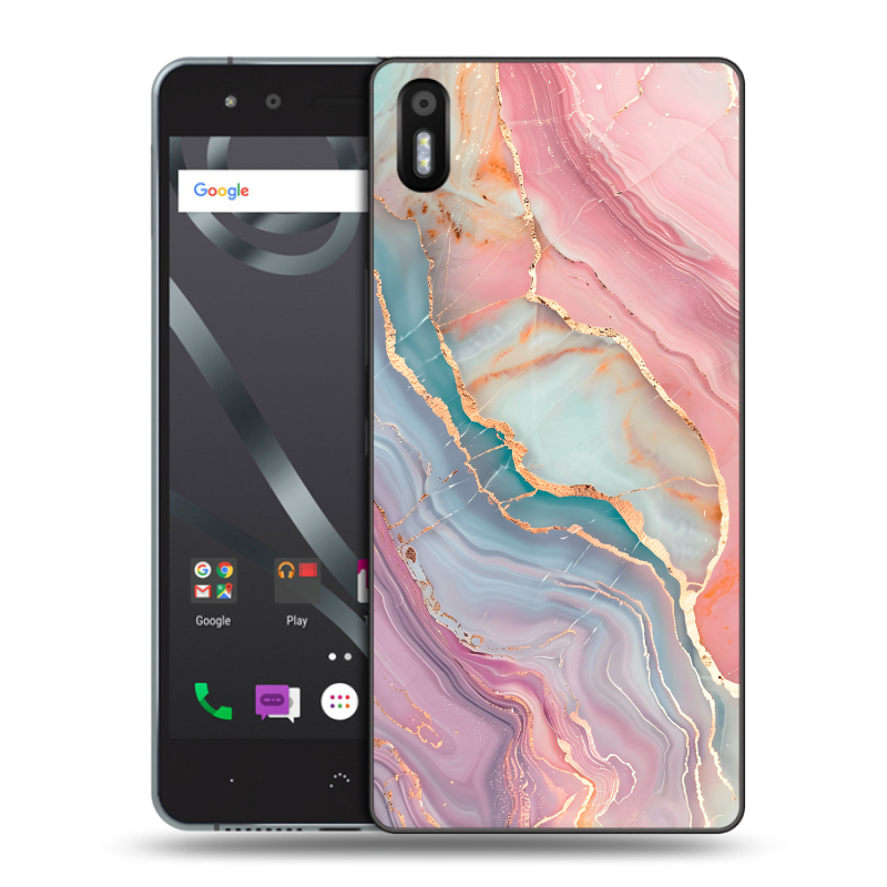 Пластиковый чехол на BQ Aquaris X5 с принтом розовый мрамор Пластиковый чехол на BQ Aquaris X5 с принтом розовый мрамор