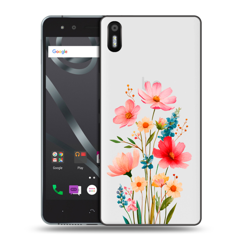 Силиконовый чехол на BQ Aquaris X5 с принтом Цветы Силиконовый чехол на BQ Aquaris X5 с принтом Цветы