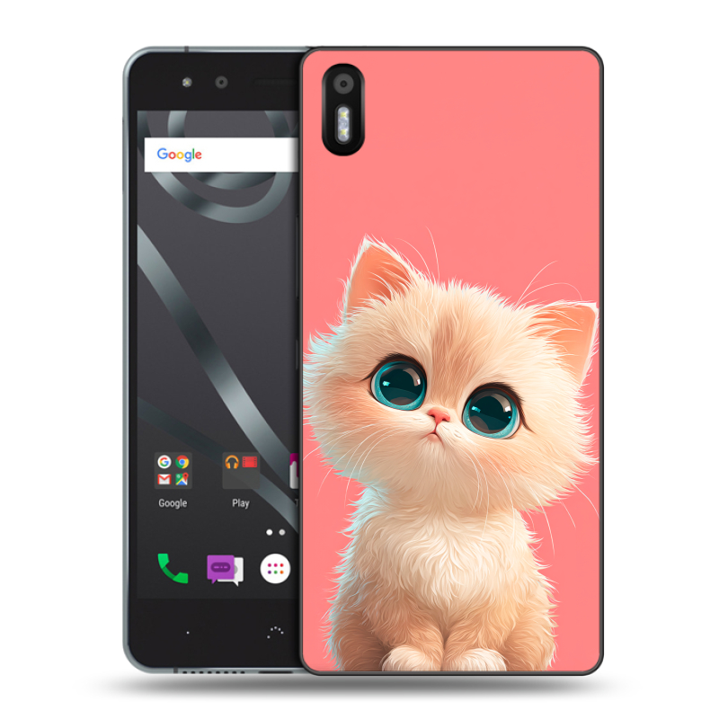 Силиконовый чехол на BQ Aquaris X5 с принтом Розовый котенок Силиконовый чехол на BQ Aquaris X5 с принтом Розовый котенок