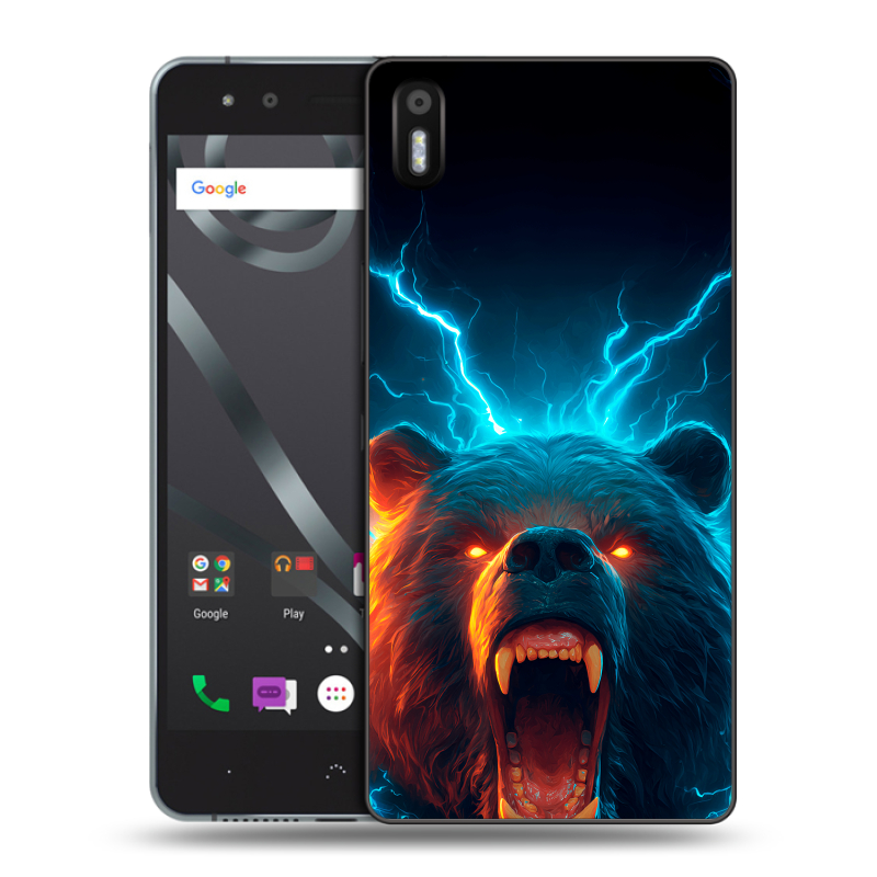 Силиконовый чехол на BQ Aquaris X5 с принтом Медведь Силиконовый чехол на BQ Aquaris X5 с принтом Медведь
