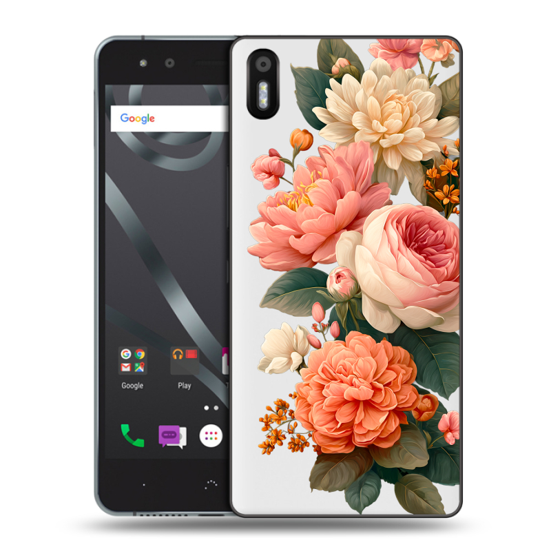 Пластиковый чехол на BQ Aquaris X5 с принтом цветы Пластиковый чехол на BQ Aquaris X5 с принтом цветы