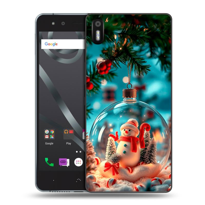 Силиконовый чехол на BQ Aquaris X5 с принтом Новый год Силиконовый чехол на BQ Aquaris X5 с принтом Новый год