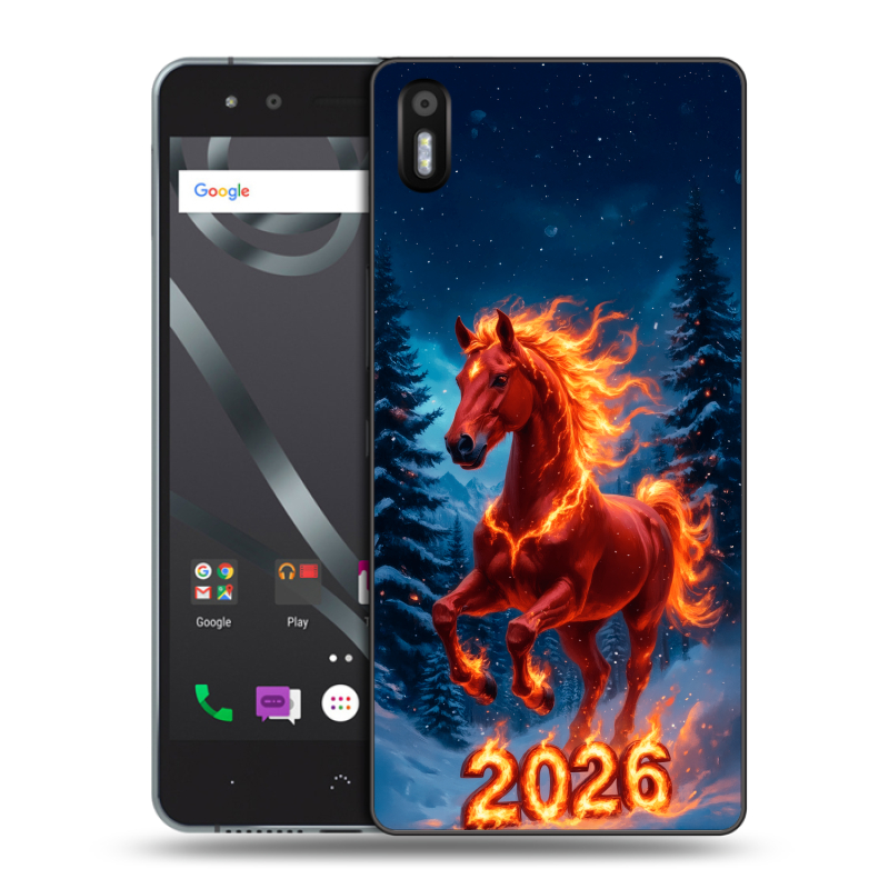 Силиконовый чехол на BQ Aquaris X5 с принтом Новый год коня Силиконовый чехол на BQ Aquaris X5 с принтом Новый год коня