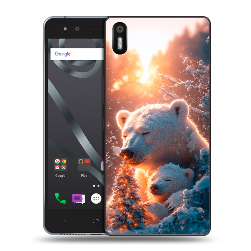 Пластиковый чехол на BQ Aquaris X5 с принтом Новый год Пластиковый чехол на BQ Aquaris X5 с принтом Новый год