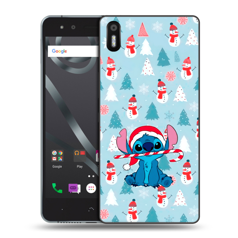 Силиконовый чехол на BQ Aquaris X5 с принтом Стич Новый год Силиконовый чехол на BQ Aquaris X5 с принтом Стич Новый год