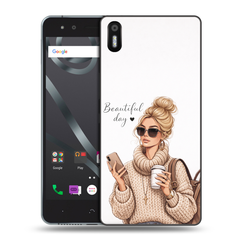 Пластиковый чехол на BQ Aquaris X5 с принтом женский Пластиковый чехол на BQ Aquaris X5 с принтом женский