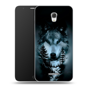 Пластиковый чехол на Alcatel Pop 4 Plus с принтом Лесной волк Пластиковый чехол на Alcatel Pop 4 Plus с принтом Лесной волк