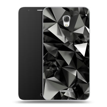 Пластиковый чехол на Alcatel Pop 4 Plus с принтом Черные кристаллы Пластиковый чехол на Alcatel Pop 4 Plus с принтом Черные кристаллы