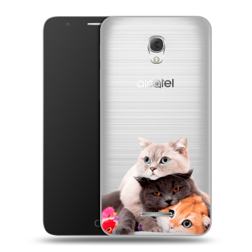 Пластиковый чехол на Alcatel Pop 4 Plus с принтом Кошки Пластиковый чехол на Alcatel Pop 4 Plus с принтом Кошки