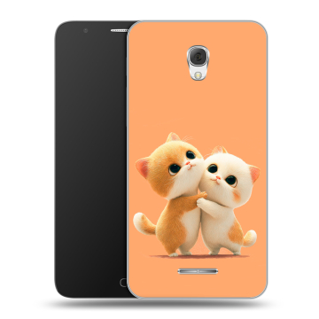 Пластиковый чехол на Alcatel Pop 4 Plus с принтом Милые котики Пластиковый чехол на Alcatel Pop 4 Plus с принтом Милые котики