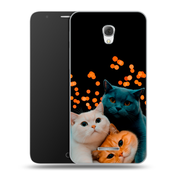 Пластиковый чехол на Alcatel Pop 4 Plus с принтом Кошки Пластиковый чехол на Alcatel Pop 4 Plus с принтом Кошки