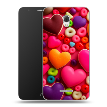 Пластиковый чехол на Alcatel Pop 4 Plus с принтом Сердечки Пластиковый чехол на Alcatel Pop 4 Plus с принтом Сердечки