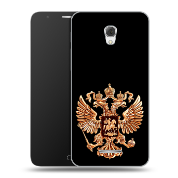 Пластиковый чехол на Alcatel Pop 4 Plus с принтом Герб России золотой