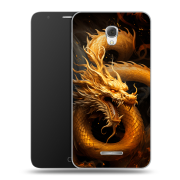 Пластиковый чехол на Alcatel Pop 4 Plus с принтом Золотой дракон
