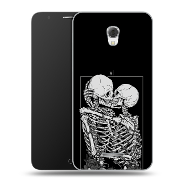 Пластиковый чехол на Alcatel Pop 4 Plus с принтом Поцелуй скелетов Пластиковый чехол на Alcatel Pop 4 Plus с принтом Поцелуй скелетов