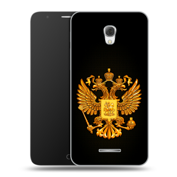 Пластиковый чехол на Alcatel Pop 4 Plus с принтом Герб России желтый Пластиковый чехол на Alcatel Pop 4 Plus с принтом Герб России желтый