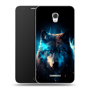 Пластиковый чехол на Alcatel Pop 4 Plus с принтом Волк ночной Пластиковый чехол на Alcatel Pop 4 Plus с принтом Волк ночной