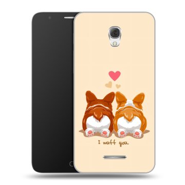 Пластиковый чехол на Alcatel Pop 4 Plus с принтом Корги