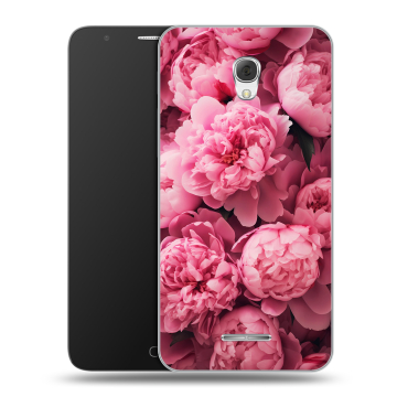 Пластиковый чехол на Alcatel Pop 4 Plus с принтом цветы пионы