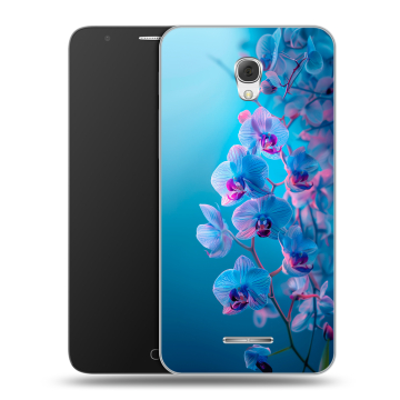 Пластиковый чехол на Alcatel Pop 4 Plus с принтом голубые орхидеи