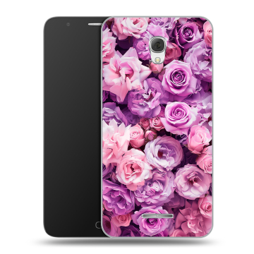 Пластиковый чехол на Alcatel Pop 4 Plus с принтом лавандовые розы