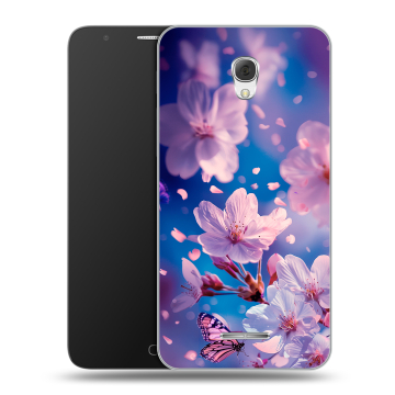 Пластиковый чехол на Alcatel Pop 4 Plus с принтом цветы бабочки Пластиковый чехол на Alcatel Pop 4 Plus с принтом цветы бабочки