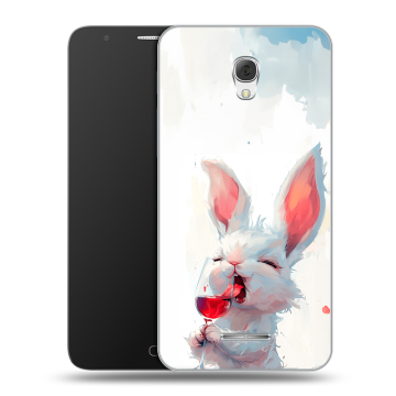 Пластиковый чехол на Alcatel Pop 4 Plus с принтом кролик зайчик