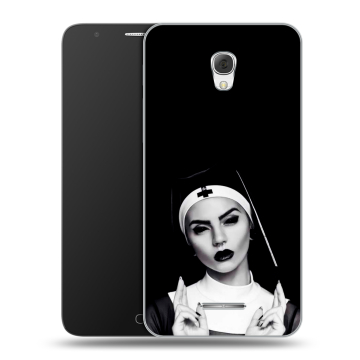 Пластиковый чехол на Alcatel Pop 4 Plus с принтом монашка