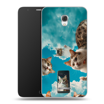 Пластиковый чехол на Alcatel Pop 4 Plus с принтом котики
