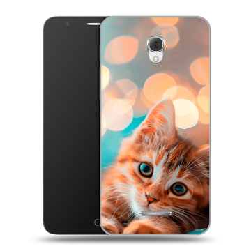 Пластиковый чехол на Alcatel Pop 4 Plus с принтом котик