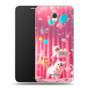 Пластиковый чехол на Alcatel Pop 4 Plus с принтом милые котики