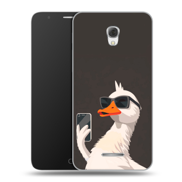 Пластиковый чехол на Alcatel Pop 4 Plus с принтом утка в очках