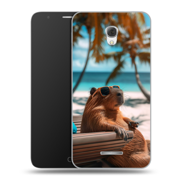 Пластиковый чехол на Alcatel Pop 4 Plus с принтом Капибара Пластиковый чехол на Alcatel Pop 4 Plus с принтом Капибара