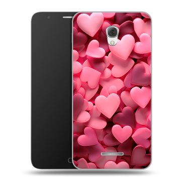 Пластиковый чехол на Alcatel Pop 4 Plus с принтом розовые сердечки Пластиковый чехол на Alcatel Pop 4 Plus с принтом розовые сердечки