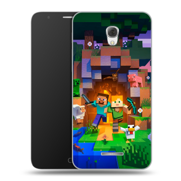 Пластиковый чехол на Alcatel Pop 4 Plus с принтом Майнкрафт Minecraft